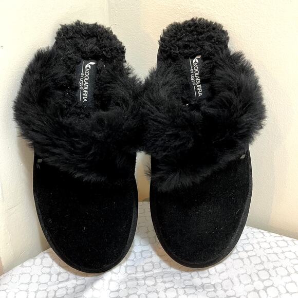 Koolaburra by UGG Milo Size 6 Black Slip On Mule Slipper Fur Trim NWOT - Picture 1 of 10